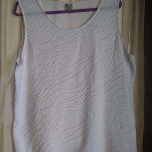 White tank top with detail.